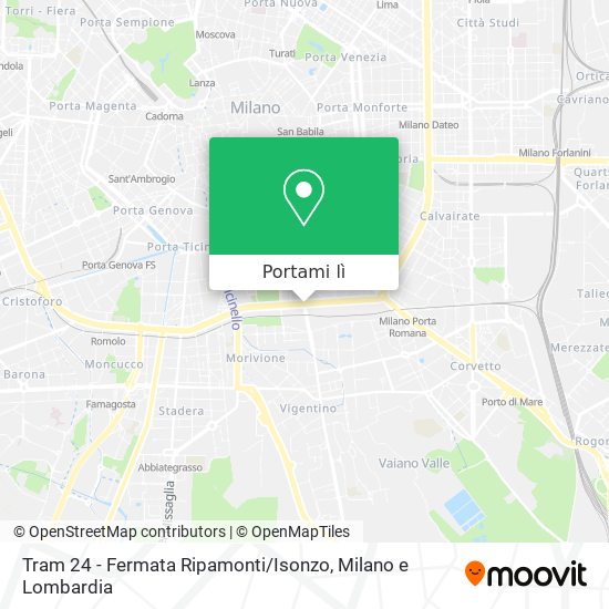 Mappa Tram 24 - Fermata Ripamonti / Isonzo