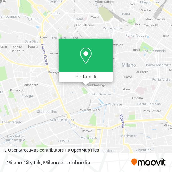 Mappa Milano City Ink