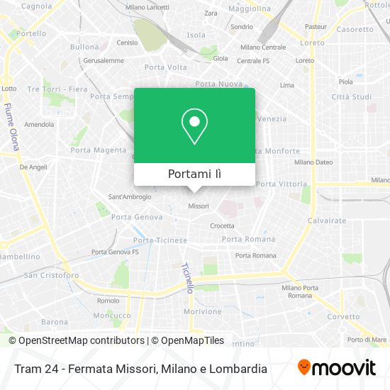 Mappa Tram 24 - Fermata Missori