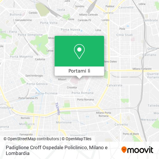 Mappa Padiglione Croff Ospedale Policlinico