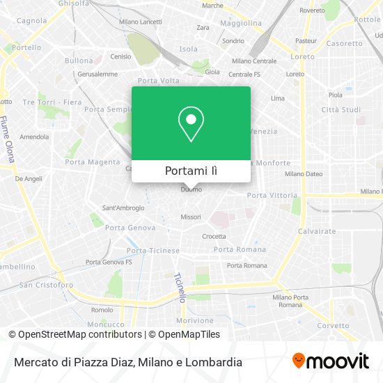 Mappa Mercato di Piazza Diaz