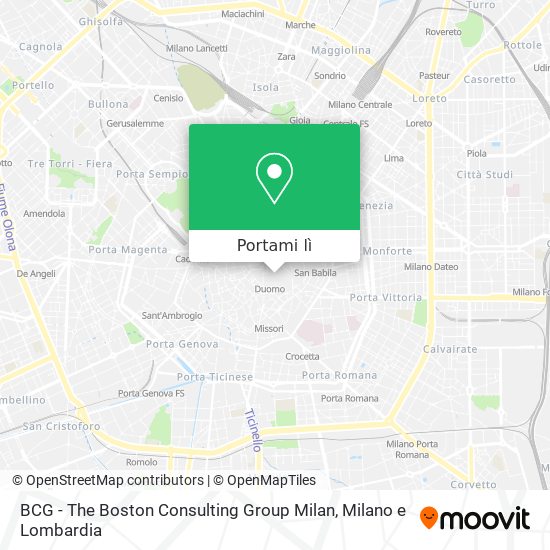 Mappa BCG - The Boston Consulting Group Milan