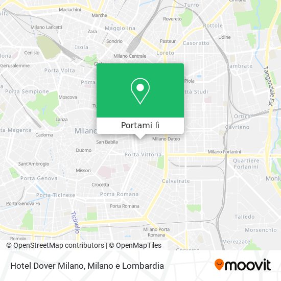 Mappa Hotel Dover Milano