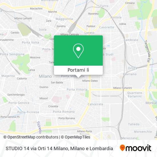 Mappa STUDIO 14 via Orti 14 Milano