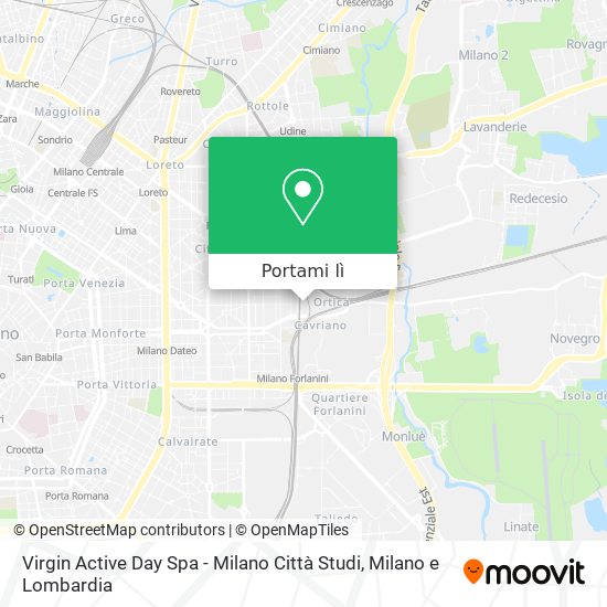 Mappa Virgin Active Day Spa - Milano Città Studi