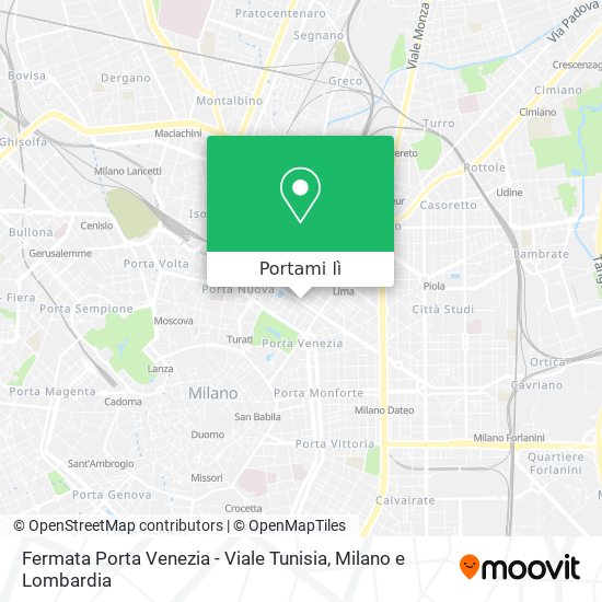 Mappa Fermata Porta Venezia - Viale Tunisia
