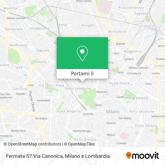 Mappa Fermata 57 Via Canonica