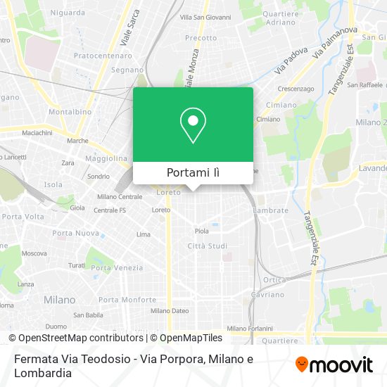 Mappa Fermata Via Teodosio - Via Porpora