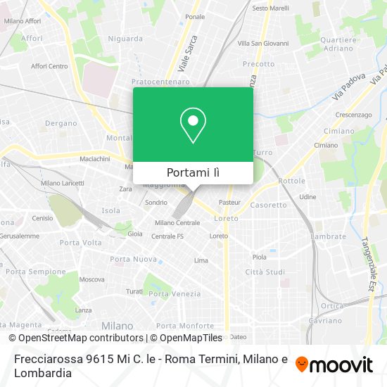Mappa Frecciarossa 9615 Mi C. le - Roma Termini