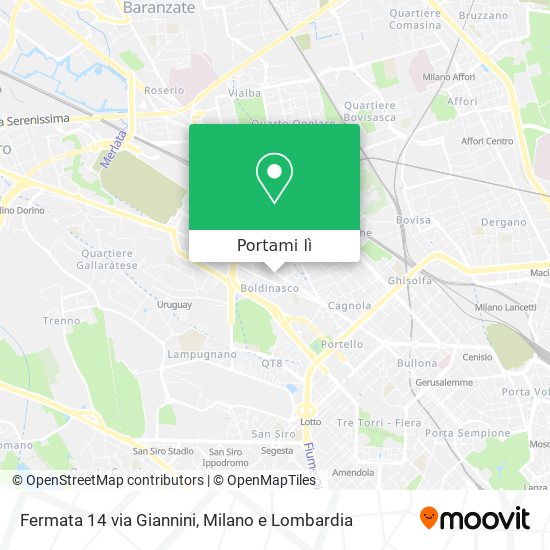 Mappa Fermata 14 via Giannini