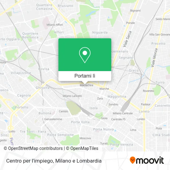 Mappa Centro per l'impiego