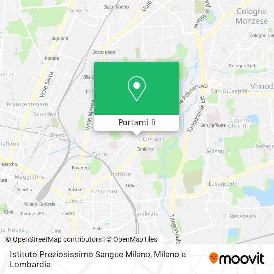 Mappa Istituto Preziosissimo Sangue Milano