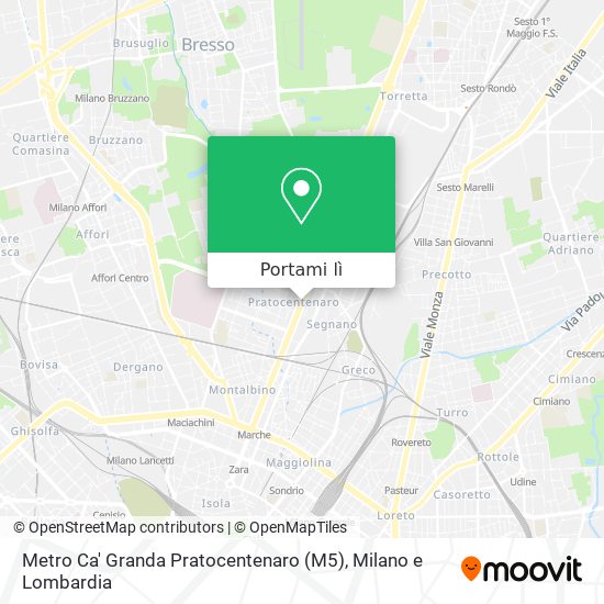 Mappa Metro Ca' Granda Pratocentenaro (M5)