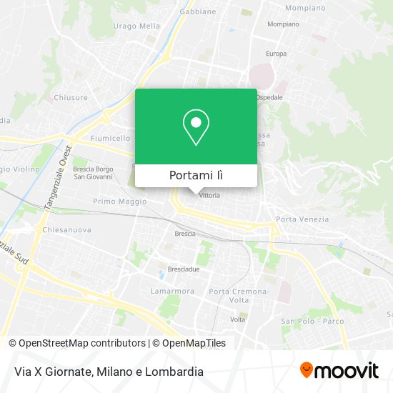 Mappa Via X Giornate