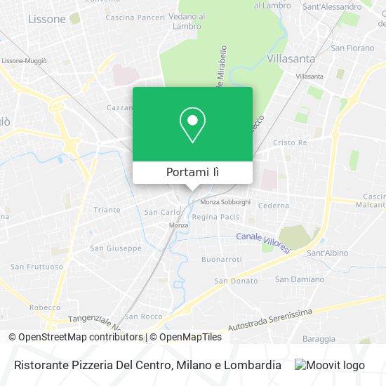 Mappa Ristorante Pizzeria Del Centro