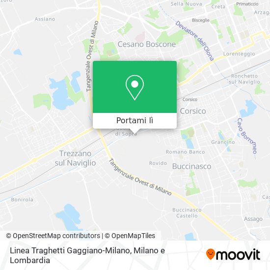 Mappa Linea Traghetti Gaggiano-Milano