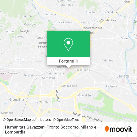 Mappa Humanitas Gavazzeni-Pronto Soccorso