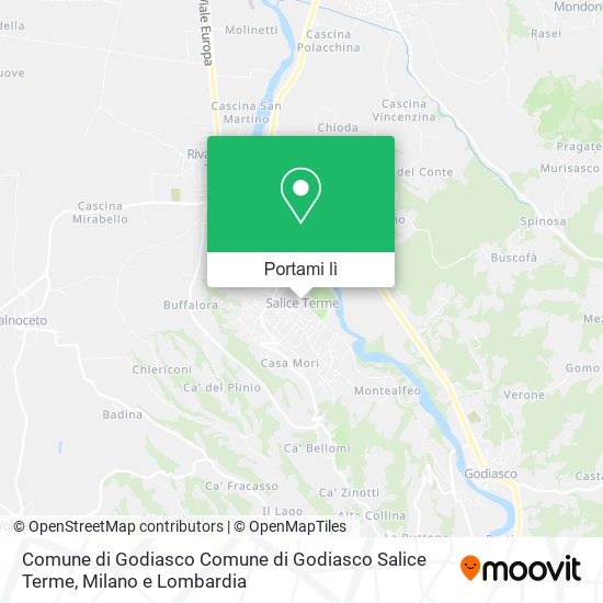 Mappa Comune di Godiasco Comune di Godiasco Salice Terme