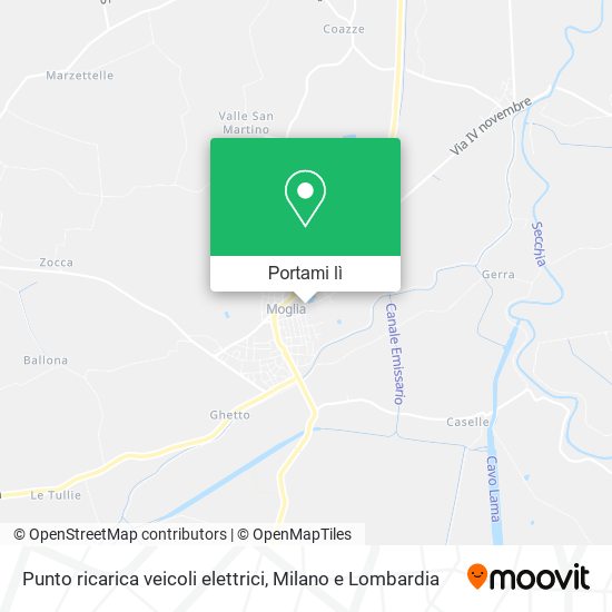 Mappa Punto ricarica veicoli elettrici