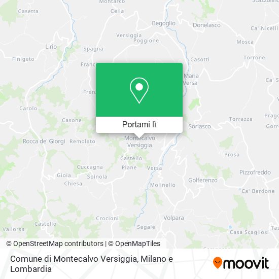 Mappa Comune di Montecalvo Versiggia