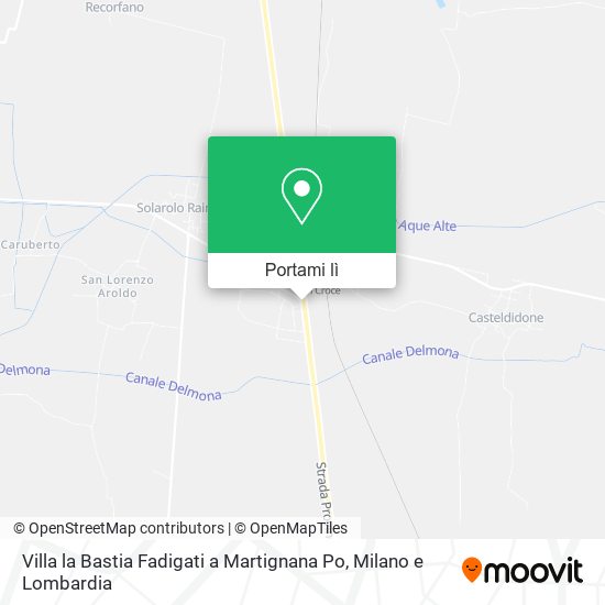 Mappa Villa la Bastia Fadigati a Martignana Po