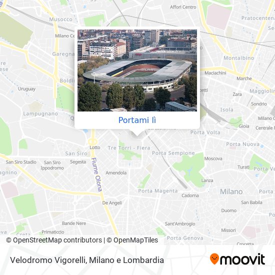 Mappa Velodromo Vigorelli
