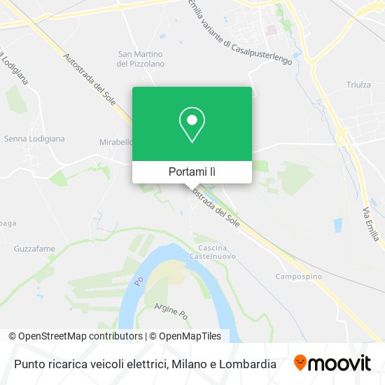 Mappa Punto ricarica veicoli elettrici