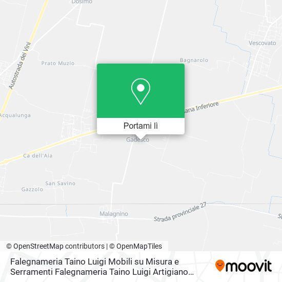 Mappa Falegnameria Taino Luigi Mobili su Misura e Serramenti Falegnameria Taino Luigi Artigiano Ebanista