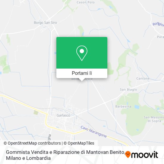 Mappa Gommista Vendita e Riparazione di Mantovan Benito