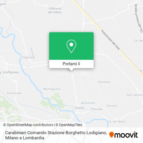 Mappa Carabinieri Comando Stazione Borghetto Lodigiano