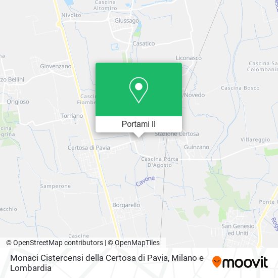 Mappa Monaci Cistercensi della Certosa di Pavia