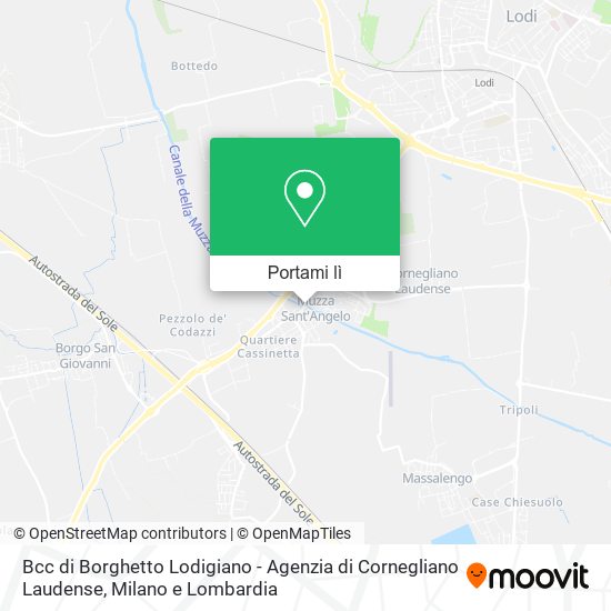 Mappa Bcc di Borghetto Lodigiano - Agenzia di Cornegliano Laudense