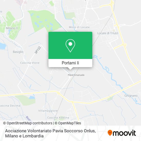 Mappa Aociazione Volontariato Pavia Soccorso Onlus