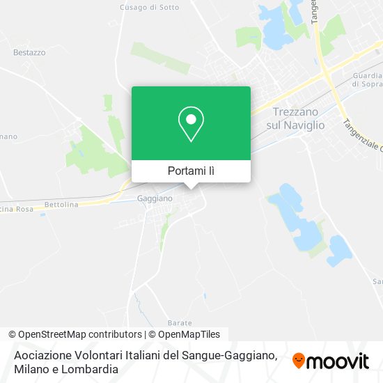 Mappa Aociazione Volontari Italiani del Sangue-Gaggiano