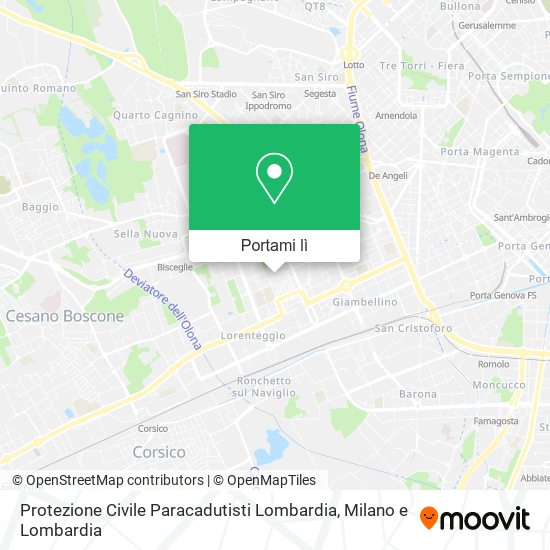 Mappa Protezione Civile Paracadutisti Lombardia