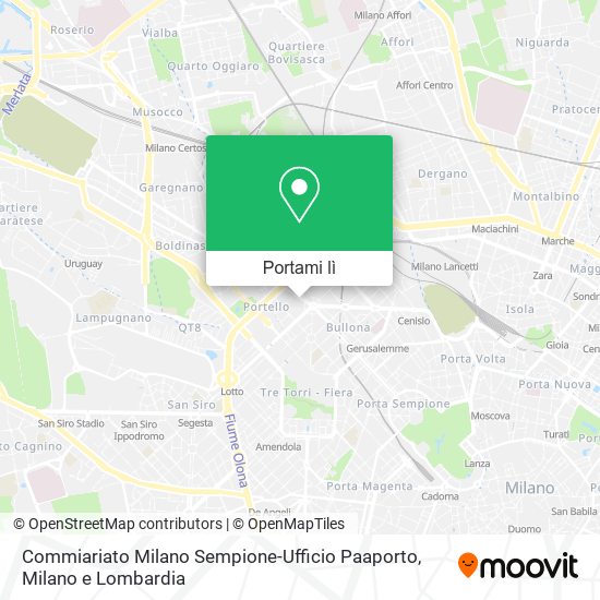 Mappa Commiariato Milano Sempione-Ufficio Paaporto