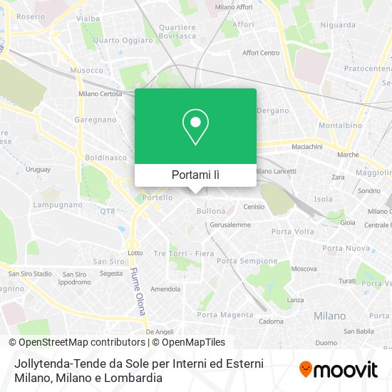 Mappa Jollytenda-Tende da Sole per Interni ed Esterni Milano