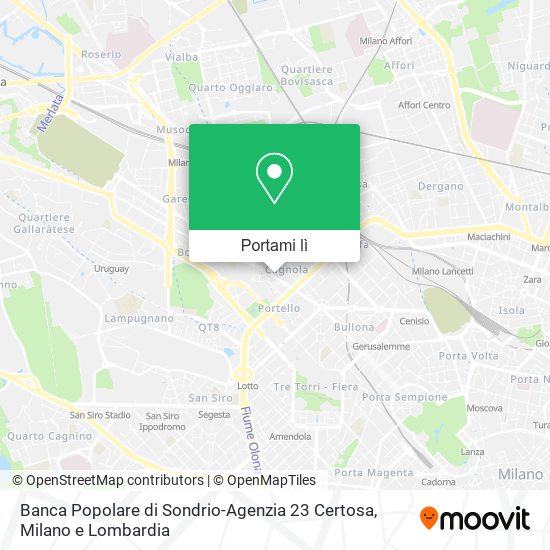 Mappa Banca Popolare di Sondrio-Agenzia 23 Certosa