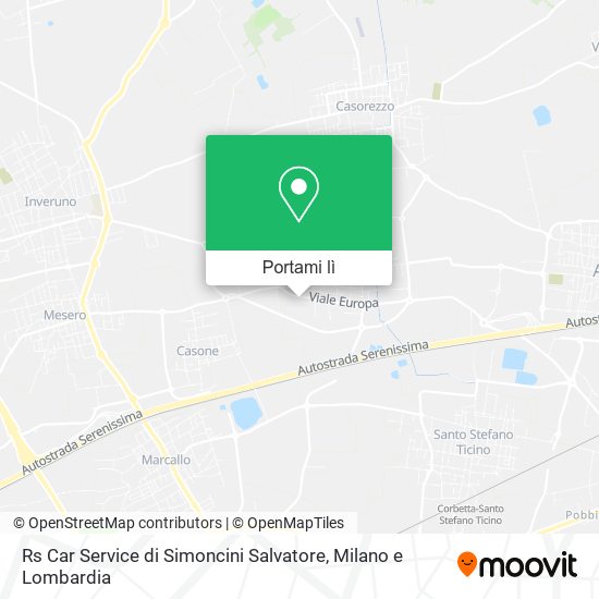 Mappa Rs Car Service di Simoncini Salvatore
