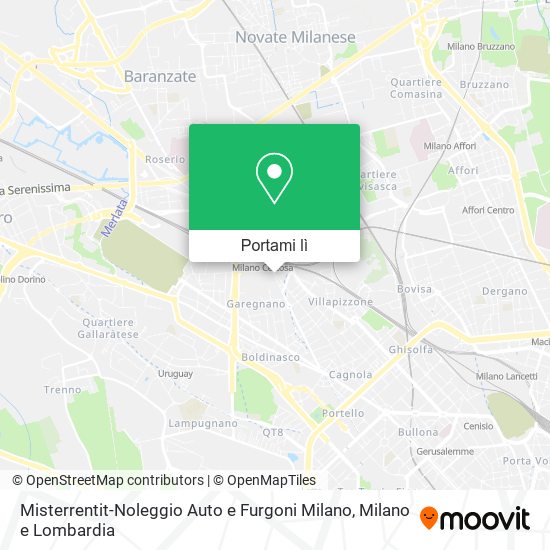 Mappa Misterrentit-Noleggio Auto e Furgoni Milano