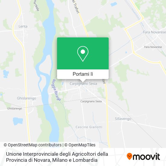 Mappa Unione Interprovinciale degli Agricoltori della Provincia di Novara