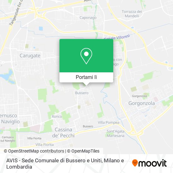 Mappa AVIS - Sede Comunale di Bussero e Uniti