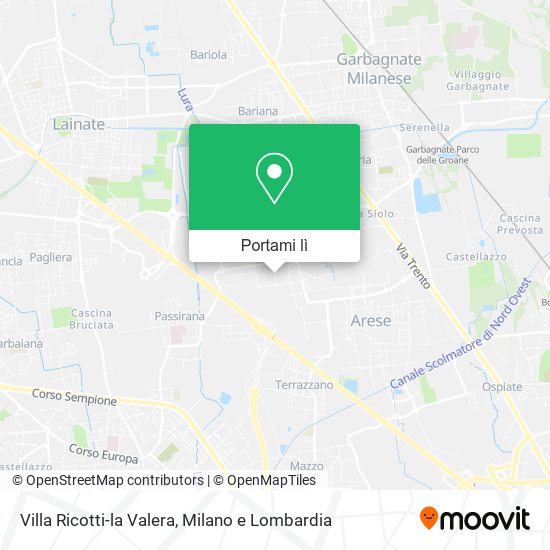 Mappa Villa Ricotti-la Valera