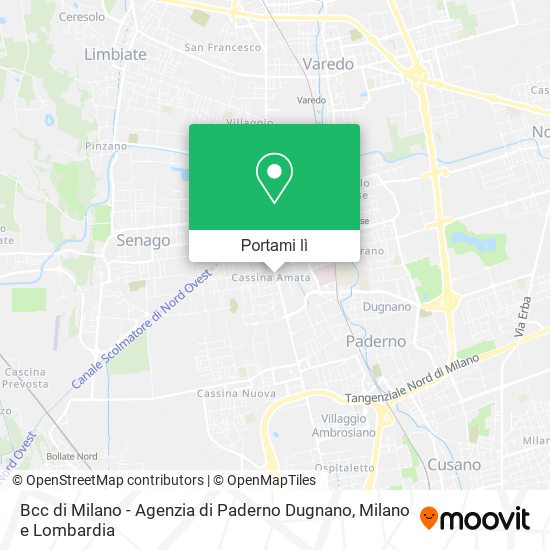 Mappa Bcc di Milano - Agenzia di Paderno Dugnano