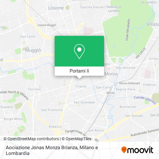Mappa Aociazione Jonas Monza Brianza