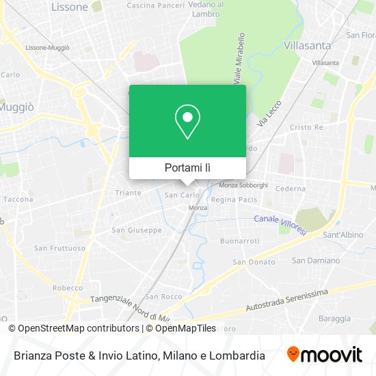 Mappa Brianza Poste & Invio Latino