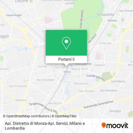 Mappa Api. Distretto di Monza-Api. Servizi