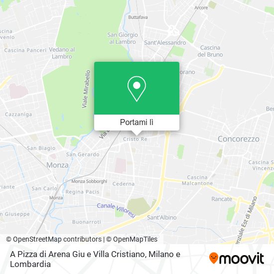 Mappa A Pizza di Arena Giu e Villa Cristiano