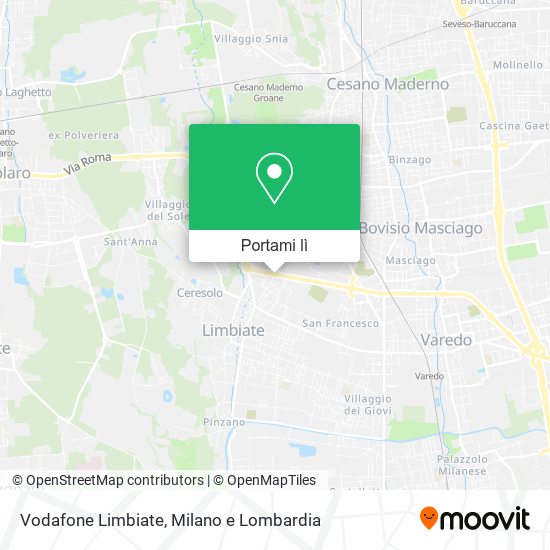 Mappa Vodafone Limbiate