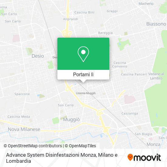 Mappa Advance System Disinfestazioni Monza